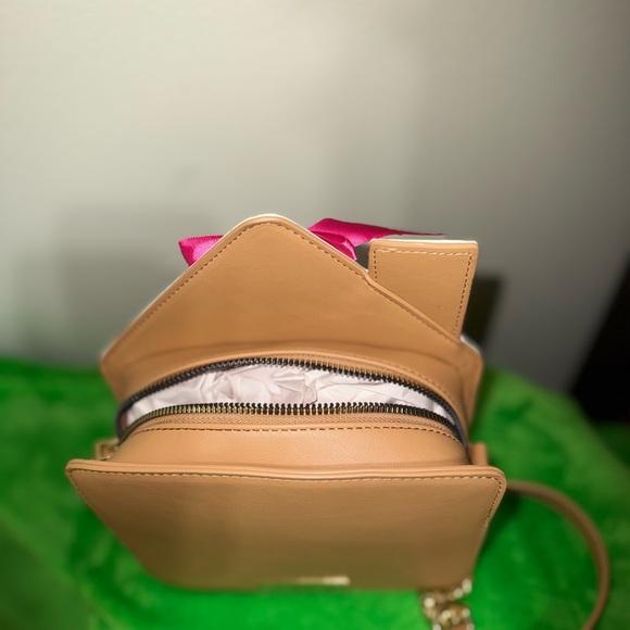 Betsey Johnson Pink Brown Gingerbread House Bag purse candy canes peppermint - Picture 6 of 6